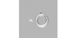 50 anneaux ressort BALLOU FINDINGS ARGENT VERITABLE 6mm
