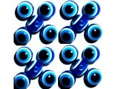 100 Perles Oeil Acrylique Bleu foncé 6mm
