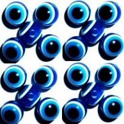 50 Perles Oeil Acrylique Bleu foncé 14mm