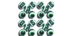 100 Perles Oeil Acrylique Vert foncé 10mm