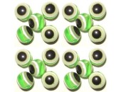100 Perles Oeil Acrylique Vert clair 6mm