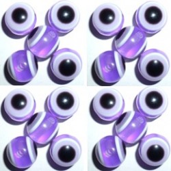 100 Perles Oeil Acrylique Violet 6mm