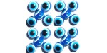 100 Perles Oeil Acrylique Bleu clair 6mm