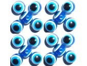 100 Perles Oeil Acrylique Bleu clair 8mm