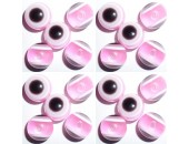 100 Perles Oeil Acrylique Rose 6mm