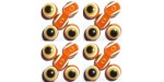 100 Perles Oeil Acrylique Orange 6mm