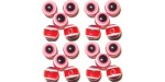 100 Disques Oeil Acrylique Rouge 8mm