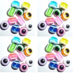 100 Perles Oeil Acrylique Multicolor 6mm