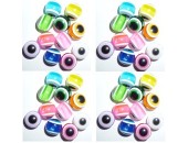 100 Disques Oeil Acrylique Multicolor 10mm