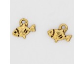 100 poissons anneaux metal doré antique 10x8.5x1.5mm