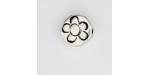 25 perles fleurs metal argenté antique 12x12x5mm