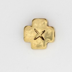 25 perles plates metal doré antique 1.2x1.2x0.9mm