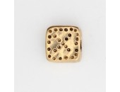25 perles plates metal doré antique 10x10x4.5mm