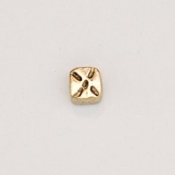 50 perles plates metal doré antique 6x5x3mm