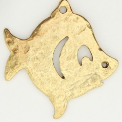10 poissons metal doré antique 33x32x2mm