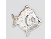 10 poissons metal argenté antique 33x32x2mm