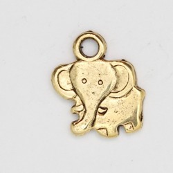 50 elephants metal doré antique 17x11x1.5mm