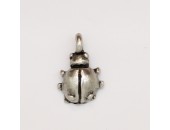 25 scarabees metal argenté antique 27x7.5x5mm