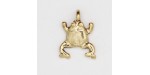 25 grenouilles metal doré antique 18.5x11x2mm