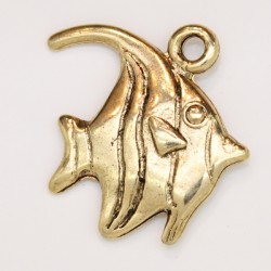 25 poissons metal doré antique 24x19x2mm