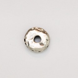 25 rondelles metal argenté antique 9x4mm