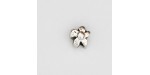 25 perles fleurs metal argenté antique 8x5mm