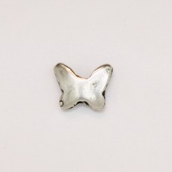 50 perles papillons metal argenté antique 10x8x3mm