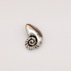 25 perles escargot metal argenté antique 10x6x3.5mm