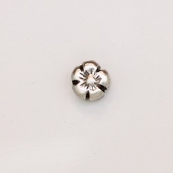 50 fleurs metal argenté antique 6.5x3.5mm