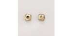 100 perles cube metal doré antique 4x4x4mm