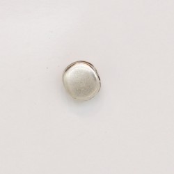 50 perles plates metal argenté antique 5.5x3mm