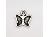 50 papillons metal argenté antique 12x11x2mm