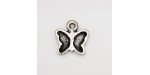 50 papillons metal argenté antique 12x11x2mm