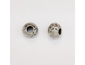 50 perles metal argenté antique 5x6mm