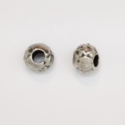 50 perles metal argenté antique 5x6mm