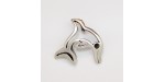 25 dauphins metal argenté antique 18x16x2mm