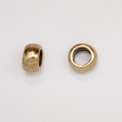 100 perles gros trou metal doré antique 4xmm