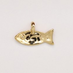 50 poissons metal doré antique 15x9x1mm