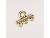 50 elements 3 anneaux metal doré antique 17.5x13x2.5mm