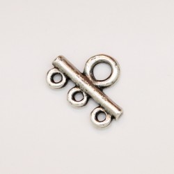 50 elements 3 anneaux metal argenté antique 17.5x13x2.5mm