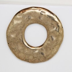 5 Donuts metal doré antique 44x3mm