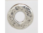 5 Donuts metal argenté antique 44x3mm