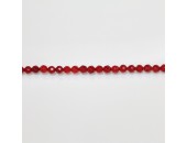 Perles Facettes Jade ''CANDY'' teinté 4mm Rouge 19