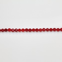 Perles Facettes Jade ''CANDY'' teinté 4mm Rouge 19