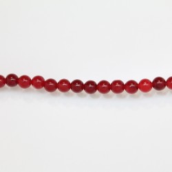 Perles Rondes Jade ''CANDY'' teinté 6mm Rouge 19
