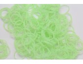 600 loom bands SILICONE vert clair paillettes