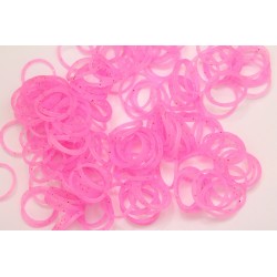 600 loom bands SILICONE rose paillettes