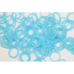 600 loom bands SILICONE bleu fluo