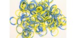 600 loom bands SILICONE bicolore bleu et jaune