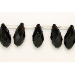 25 Briolettes noir 10x20mm
